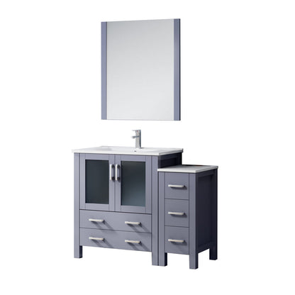 Volez 42 in W x 18.25 in D Dark Grey Bath Vanity with Side Cabinet