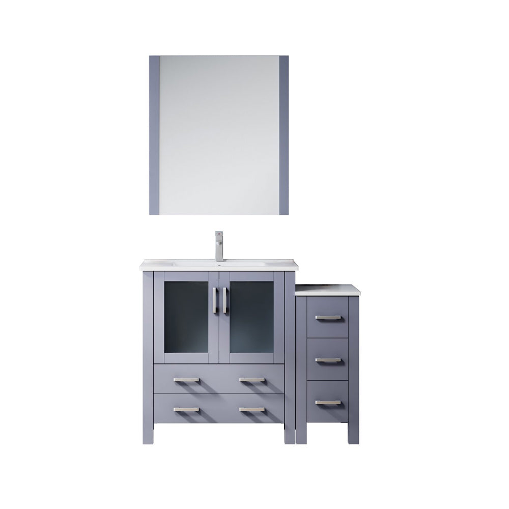 Volez 42 in W x 18.25 in D Dark Grey Bath Vanity with Side Cabinet
