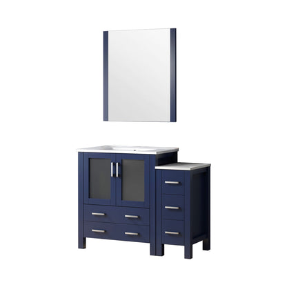 Volez 42 in W x 18.25 in D Navy Blue Bath Vanity with Side Cabinet