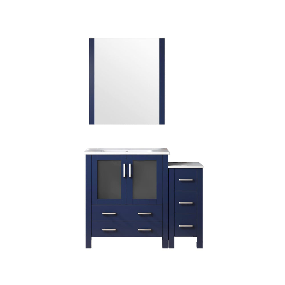 Volez 42 in W x 18.25 in D Navy Blue Bath Vanity with Side Cabinet