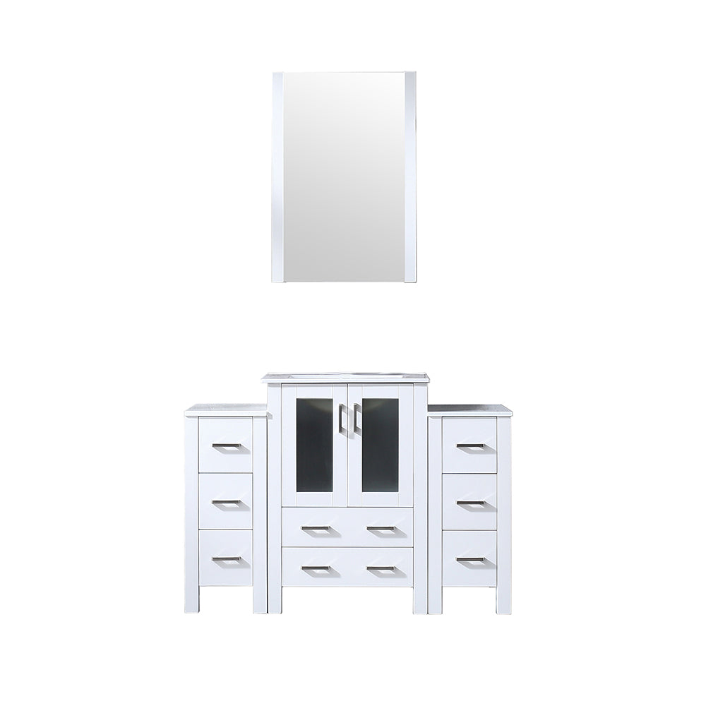 Volez 48 in W x 18.25 in D White Bath Vanity with Side Cabinets