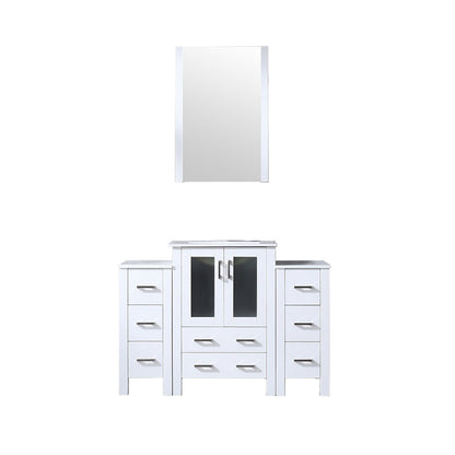 Volez 48 in W x 18.25 in D White Bath Vanity with Side Cabinets