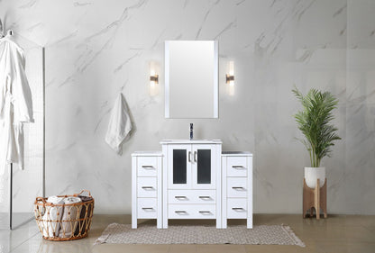 Volez 48 in W x 18.25 in D White Bath Vanity with Side Cabinets