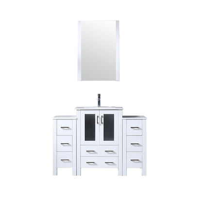 Volez 48 in W x 18.25 in D White Bath Vanity with Side Cabinets