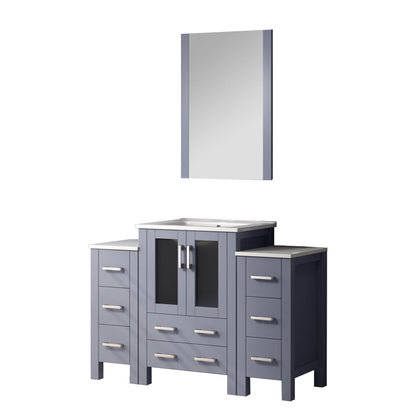 Volez 48 in W x 18.25 in D Dark Grey Bath Vanity with Side Cabinets