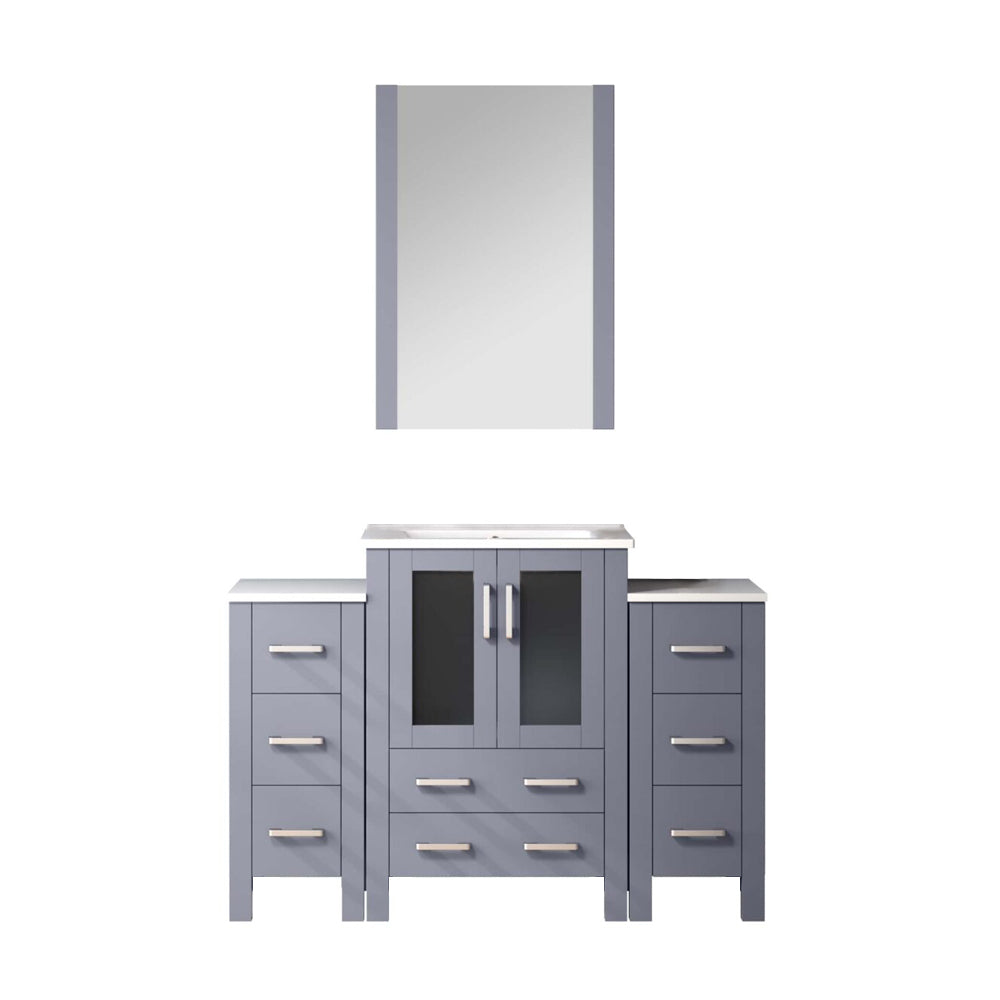 Volez 48 in W x 18.25 in D Dark Grey Bath Vanity with Side Cabinets