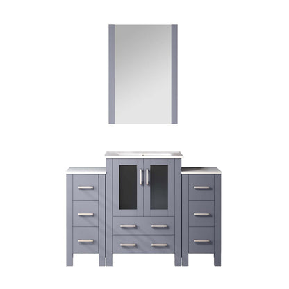 Volez 48 in W x 18.25 in D Dark Grey Bath Vanity with Side Cabinets