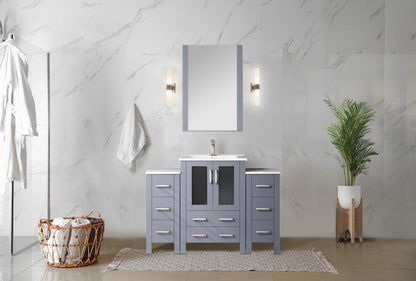 Volez 48 in W x 18.25 in D Dark Grey Bath Vanity with Side Cabinets