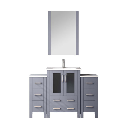 Volez 48 in W x 18.25 in D Dark Grey Bath Vanity with Side Cabinets