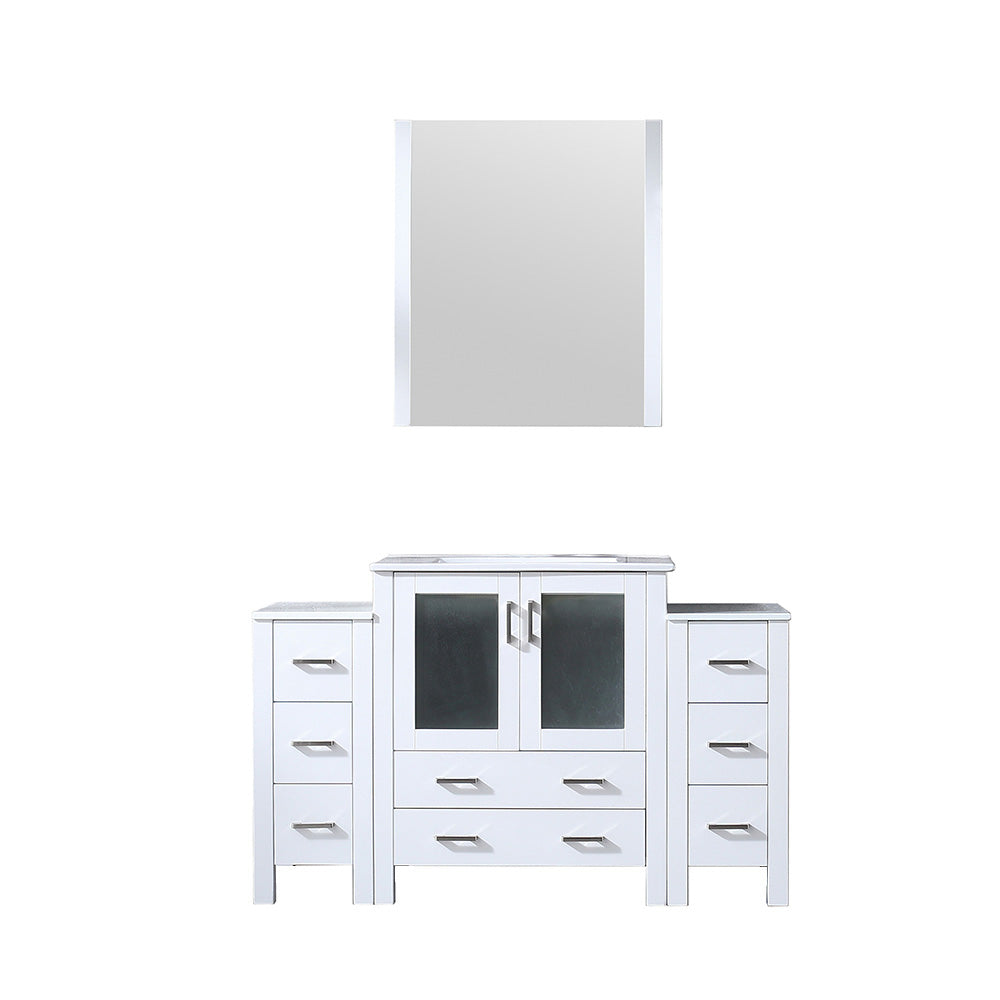 Volez 54 in W x 18.25 in D White Bath Vanity with Side Cabinets