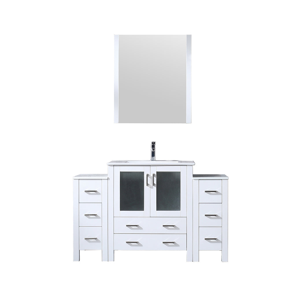 Volez 54 in W x 18.25 in D White Bath Vanity with Side Cabinets
