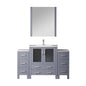 Volez 54 in W x 18.25 in D Dark Grey Bath Vanity with Side Cabinets