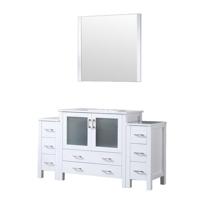Volez 60 in W x 18.25 in D White Bath Vanity with Side Cabinets