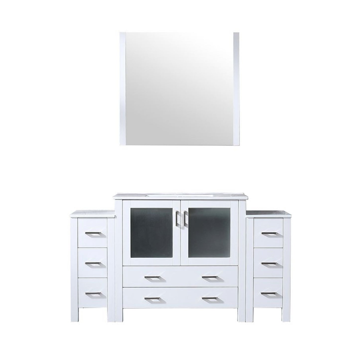 Volez 60 in W x 18.25 in D White Bath Vanity with Side Cabinets
