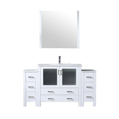 Volez 60 in W x 18.25 in D White Bath Vanity with Side Cabinets
