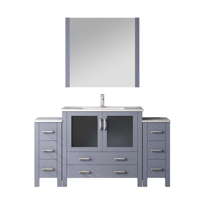 Volez 60 in W x 18.25 in D Dark Grey Bath Vanity with Side Cabinets