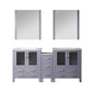 Volez 72 in W x 18.25 in D Dark Grey Double Bath Vanity with Side Cabinet