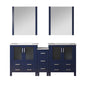 Volez 72 in W x 18.25 in D Navy Blue Double Bath Vanity with Side Cabinet