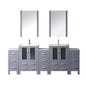 Volez 84 in W Dark Grey Double Bath Vanity with Side Cabinet