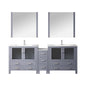 Volez 84 in W Dark Grey Double Bath Vanity with Side Cabinet
