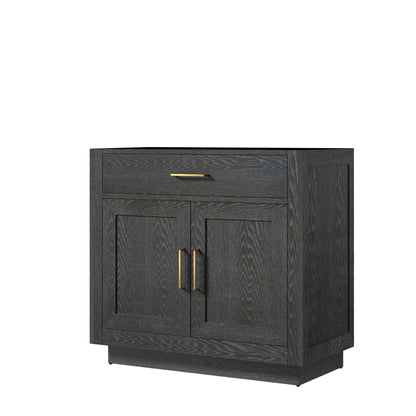 Abbey 36 in W x 22 in D Black Oak Single Bath Vanity