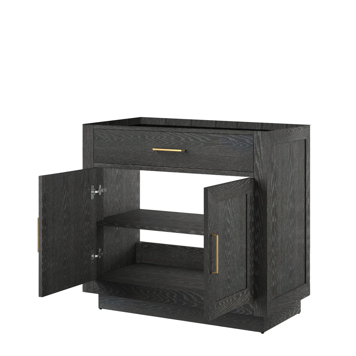 Abbey 36 in W x 22 in D Black Oak Single Bath Vanity