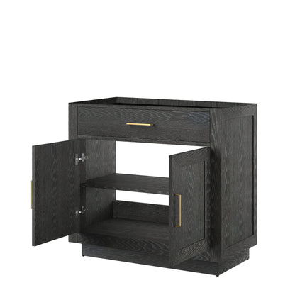 Abbey 36 in W x 22 in D Black Oak Single Bath Vanity
