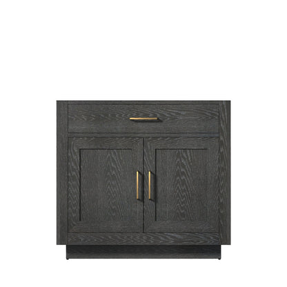 Abbey 36 in W x 22 in D Black Oak Single Bath Vanity