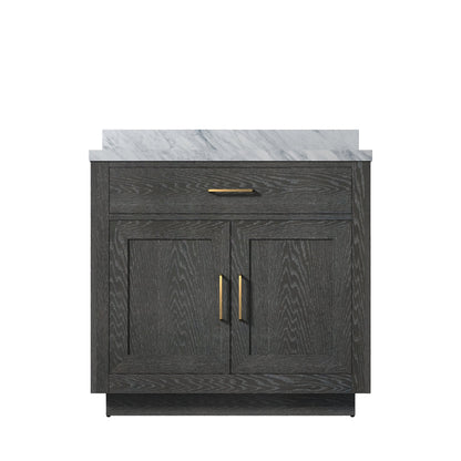 Abbey 36 in W x 22 in D Black Oak Single Bath Vanity