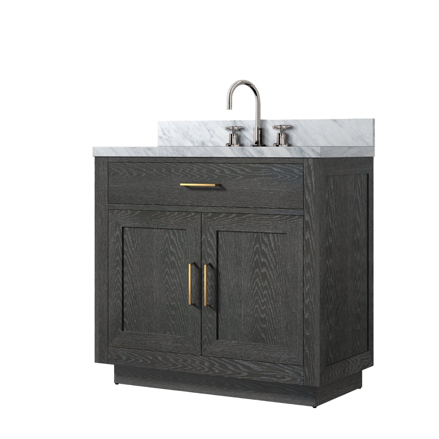 Abbey 36 in W x 22 in D Black Oak Single Bath Vanity
