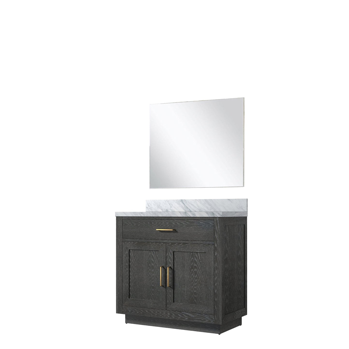 Abbey 36 in W x 22 in D Black Oak Single Bath Vanity