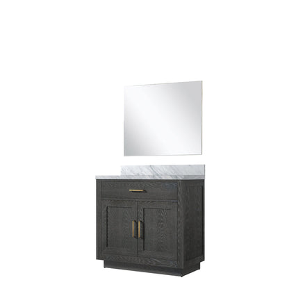 Abbey 36 in W x 22 in D Black Oak Single Bath Vanity