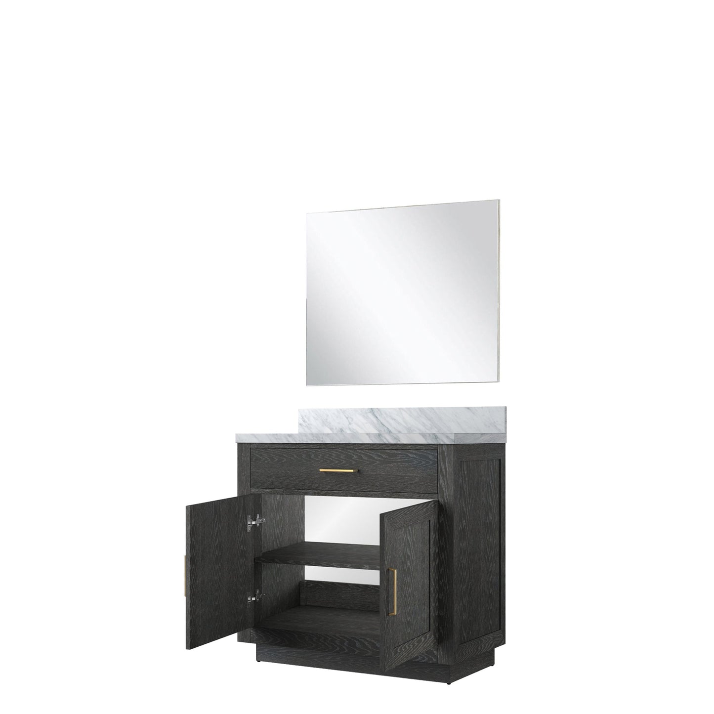 Abbey 36 in W x 22 in D Black Oak Single Bath Vanity
