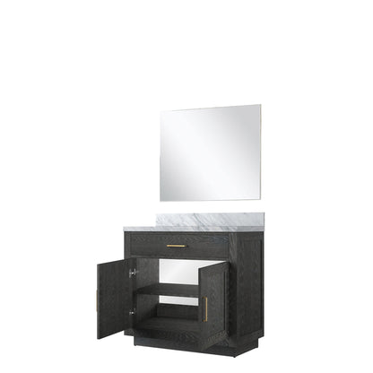Abbey 36 in W x 22 in D Black Oak Single Bath Vanity