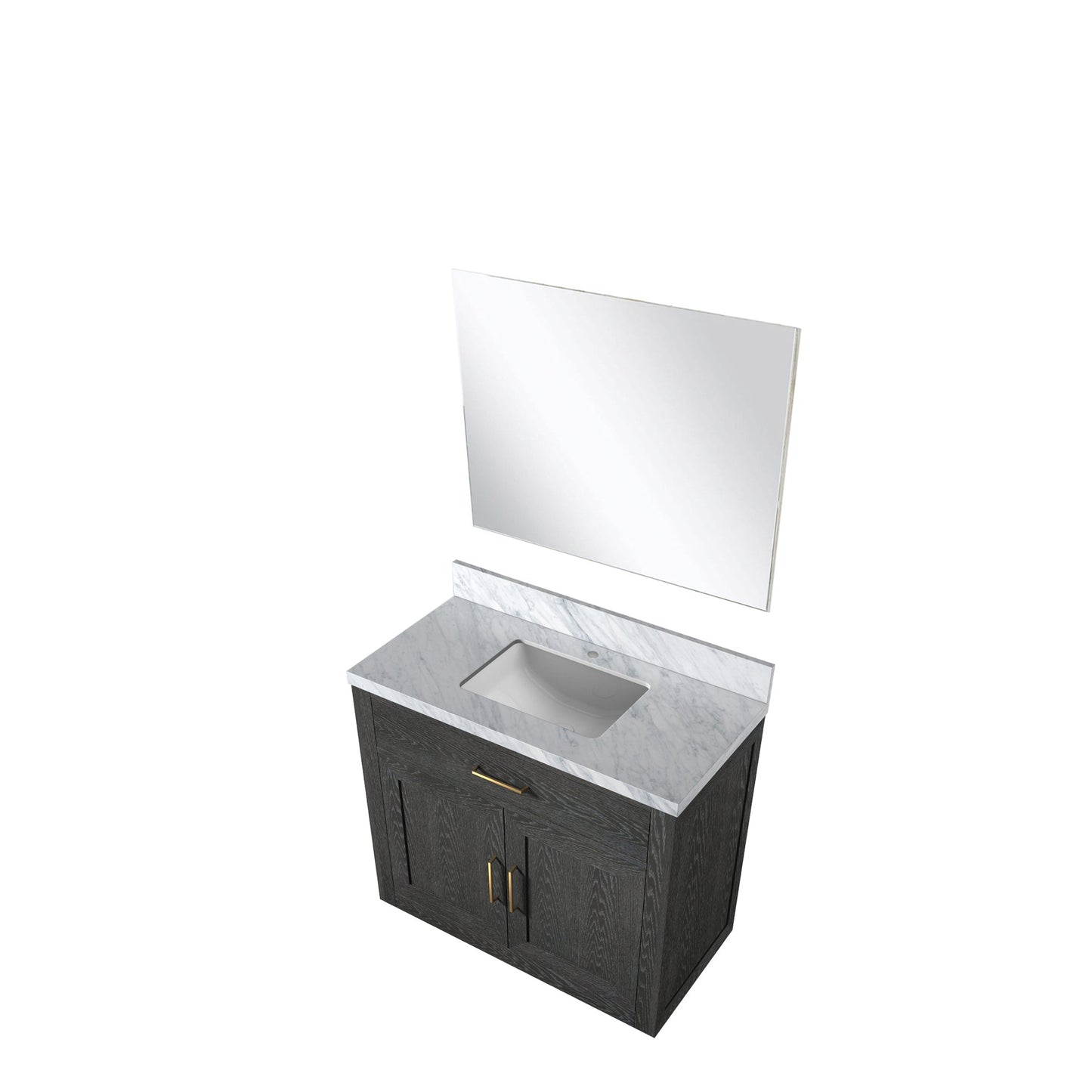 Abbey 36 in W x 22 in D Black Oak Single Bath Vanity