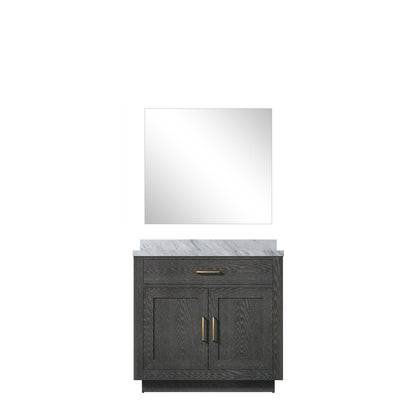 Abbey 36 in W x 22 in D Black Oak Single Bath Vanity