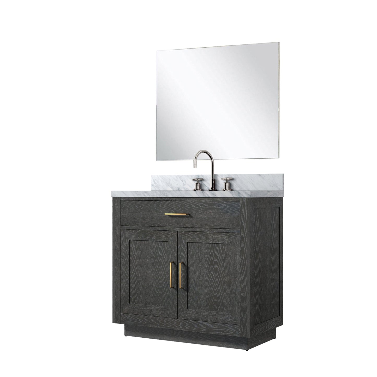 Abbey 36 in W x 22 in D Black Oak Single Bath Vanity