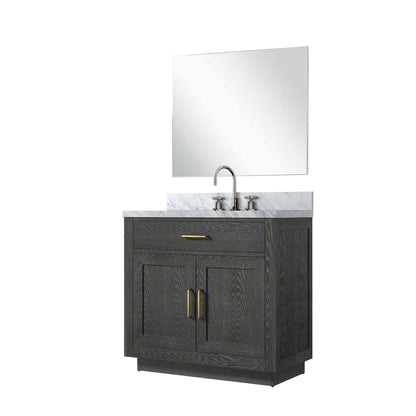Abbey 36 in W x 22 in D Black Oak Single Bath Vanity