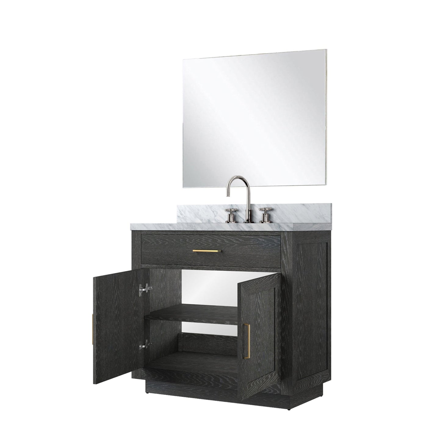 Abbey 36 in W x 22 in D Black Oak Single Bath Vanity