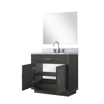 Abbey 36 in W x 22 in D Black Oak Single Bath Vanity