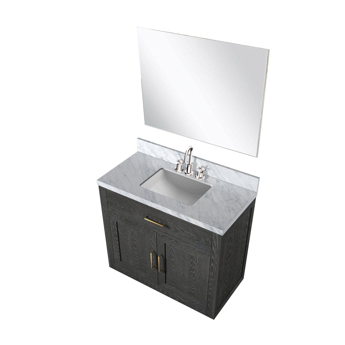 Abbey 36 in W x 22 in D Black Oak Single Bath Vanity