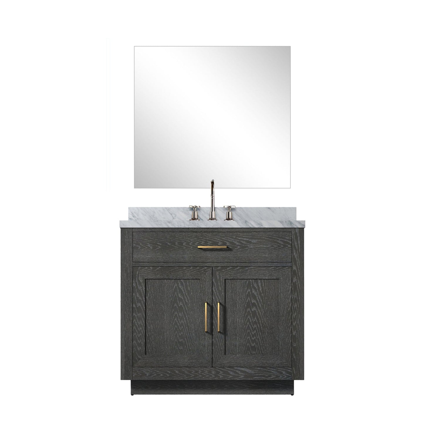 Abbey 36 in W x 22 in D Black Oak Single Bath Vanity