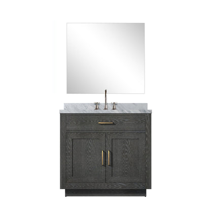 Abbey 36 in W x 22 in D Black Oak Single Bath Vanity