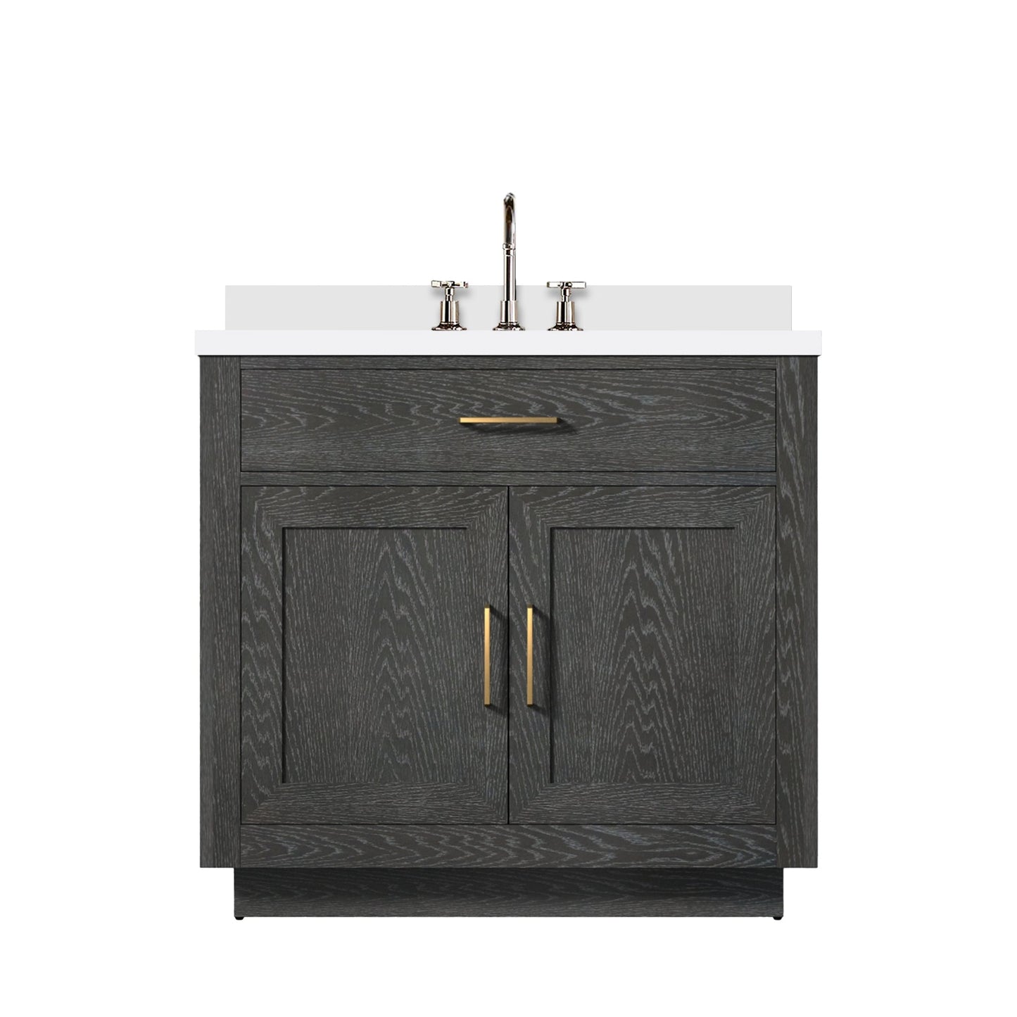 Abbey 36 in W x 22 in D Black Oak Single Bath Vanity