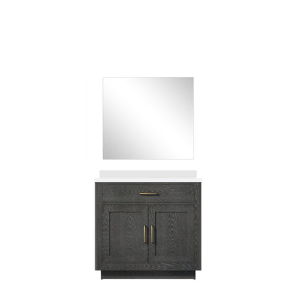 Abbey 36 in W x 22 in D Black Oak Single Bath Vanity