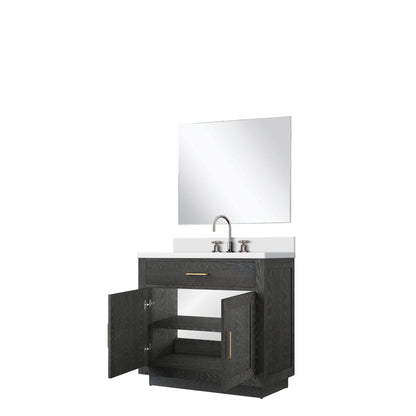 Abbey 36 in W x 22 in D Black Oak Single Bath Vanity