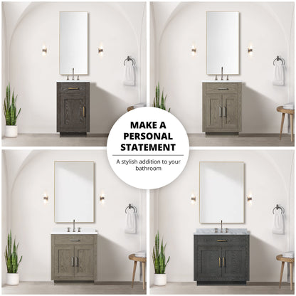Abbey 36 in W x 22 in D Black Oak Single Bath Vanity
