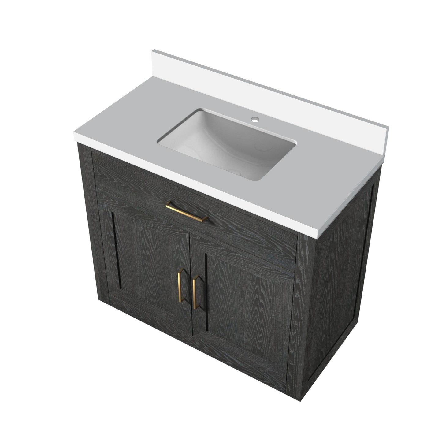 Abbey 36 in W x 22 in D Black Oak Single Bath Vanity