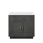 Abbey 36 in W x 22 in D Black Oak Single Bath Vanity