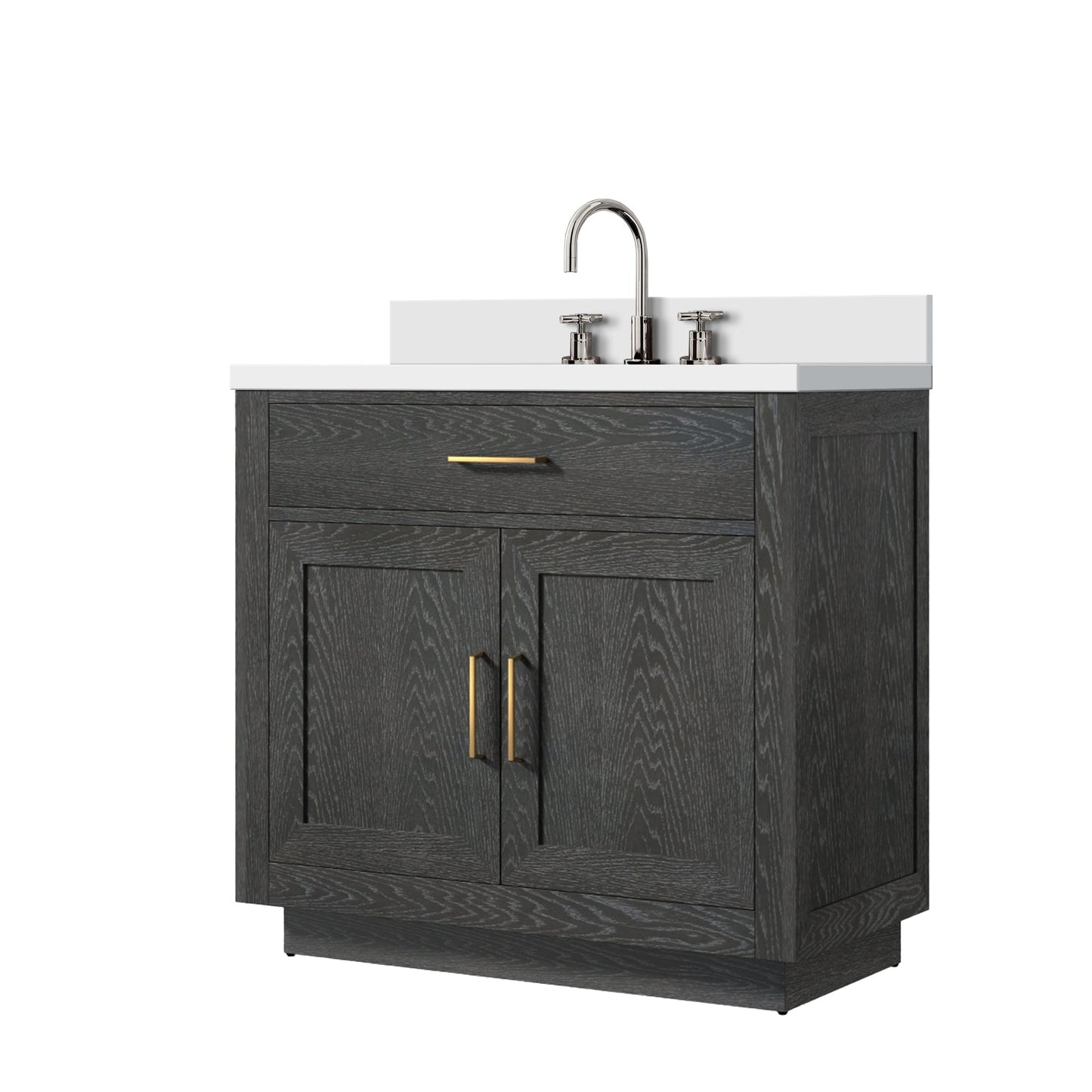Abbey 36 in W x 22 in D Black Oak Single Bath Vanity